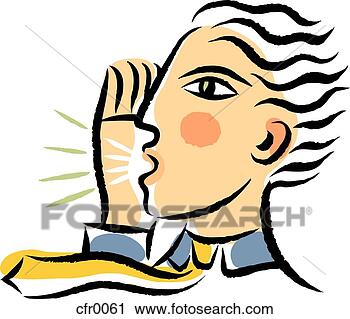 Clipart Of Man Shouting Cfr0061 - Search Clip Art, Illustration Murals 