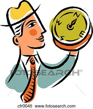 Stock Illustration - man holding a 
compass. fotosearch 
- search clipart, 
illustration, 
drawings and vector 
eps graphics images