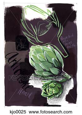 Stock Illustration - artichoke vignette. 
fotosearch - search 
clipart, illustration, 
drawings and vector 
eps graphics images