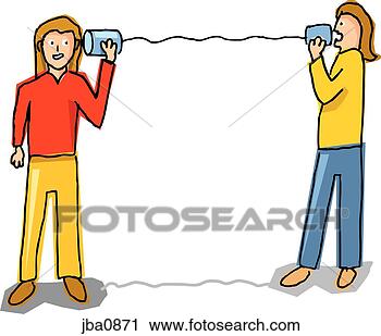 Clipart - two women talking 
through tin cans. 
fotosearch - search 
clipart, illustration, 
drawings and vector 
eps graphics images