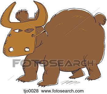 Stock Illustration - bear wearing bull 
mask. fotosearch 
- search clipart, 
illustration, 
drawings and vector 
eps graphics images