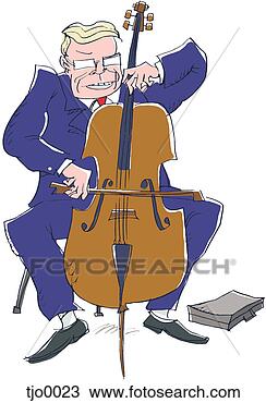 Drawing - businessman playing 
a cello. fotosearch 
- search clipart, 
illustration, 
drawings and vector 
eps graphics images