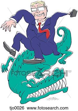 Stock Illustration - businessman riding 
a crocodile. fotosearch 
- search clipart, 
illustration, 
drawings and vector 
eps graphics images