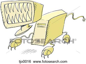 Stock Illustration - vicious computer. 
fotosearch - search 
clipart, illustration, 
drawings and vector 
eps graphics images