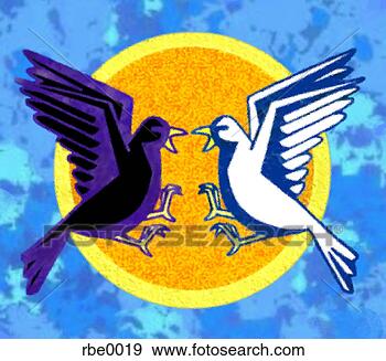 Stock Illustration - dark dove vs white 
dove. fotosearch 
- search clipart, 
illustration, 
drawings and vector 
eps graphics images