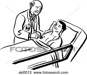 Drawing of hospital bed b&w ski0013 - Search Clipart, Illustration ...