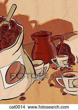 Stock Illustration - bag of coffee 
beans. fotosearch 
- search clipart, 
illustration, 
drawings and vector 
eps graphics images