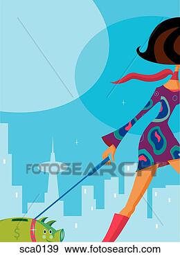 Stock Illustration - walking the pet 
piggy bank. fotosearch 
- search clipart, 
illustration, 
drawings and vector 
eps graphics images