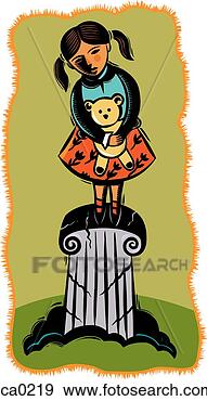 Stock Illustration - child on crumbling 
pedestal. fotosearch 
- search clipart, 
illustration, 
drawings and vector 
eps graphics images