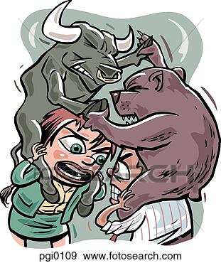 Stock Illustration - bull vs bear. 
fotosearch - search 
clipart, illustration, 
drawings and vector 
eps graphics images