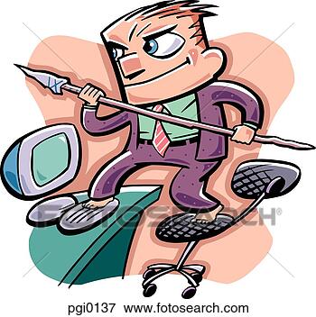 Stock Illustration - office warrior. 
fotosearch - search 
clipart, illustration, 
drawings and vector 
eps graphics images