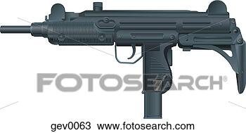 Drawing - uzi submachine 
gun. fotosearch 
- search clipart, 
illustration, 
drawings and vector 
eps graphics images