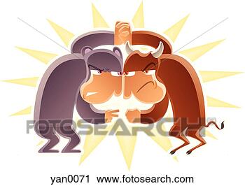 Clipart - bull fighting 
a bear. fotosearch 
- search clipart, 
illustration, 
drawings and vector 
eps graphics images