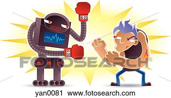 Clipart - man boxing with 
a robot. fotosearch 
- search clipart, 
illustration, 
drawings and vector 
eps graphics images