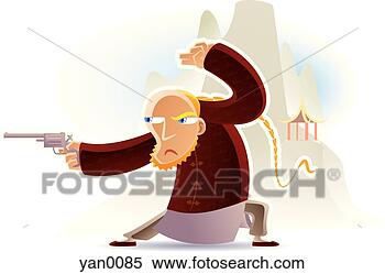 Stock Illustration - man firing a pistol. 
fotosearch - search 
clipart, illustration, 
drawings and vector 
eps graphics images