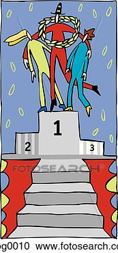 Stock Illustration - three people accepting 
a first place 
award. fotosearch 
- search clipart, 
illustration, 
drawings and vector 
eps graphics images