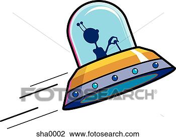 Clip Art - alien flying a 
space craft. fotosearch 
- search clipart, 
illustration, 
drawings and vector 
eps graphics images
