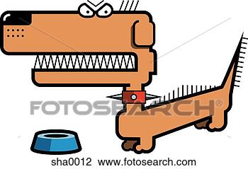 Clip Art - growling dog at 
his dish. fotosearch 
- search clipart, 
illustration, 
drawings and vector 
eps graphics images