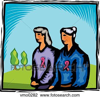Clip Art - two seniors wearing 
pink ribbons. 
fotosearch - search 
clipart, illustration, 
drawings and vector 
eps graphics images