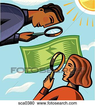 Stock Illustration - business people 
examining a dollar 
bill. fotosearch 
- search clipart, 
illustration, 
drawings and vector 
eps graphics images