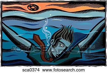 Stock Illustration - businessman drowning. 
fotosearch - search 
clipart, illustration, 
drawings and vector 
eps graphics images