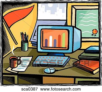 Stock Illustration - office desktop. 
fotosearch - search 
clipart, illustration, 
drawings and vector 
eps graphics images