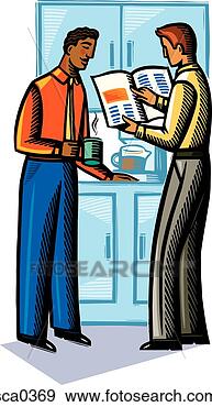 Stock Illustration - two businessmen 
discussing a report. 
fotosearch - search 
clipart, illustration, 
drawings and vector 
eps graphics images