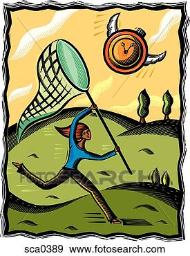 Stock Illustration - woman trying to 
catch time. fotosearch 
- search clipart, 
illustration, 
drawings and vector 
eps graphics images