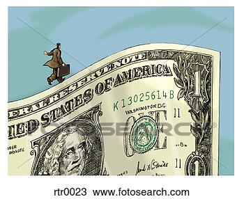 Drawing - businessman walking 
on the edge of 
a dollar bill. 
fotosearch - search 
clipart, illustration, 
drawings and vector 
eps graphics images