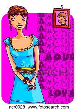 Stock Illustration - young girl in 
love. fotosearch 
- search clipart, 
illustration, 
drawings and vector 
eps graphics images