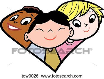 Stock Illustration - children in heart 
shape. fotosearch 
- search clipart, 
illustration, 
drawings and vector 
eps graphics images