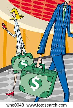 Stock Illustration - people walking 
with briefcases 
made out of money. 
fotosearch - search 
clipart, illustration, 
drawings and vector 
eps graphics images