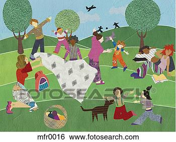 Stock Illustration - people having 
a big picnic. 
fotosearch - search 
clipart, illustration, 
drawings and vector 
eps graphics images