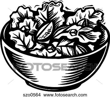 Stock Illustration - a picture of a 
bowl of salad 
in black and white. 
fotosearch - search 
clipart, illustration, 
drawings and vector 
eps graphics images