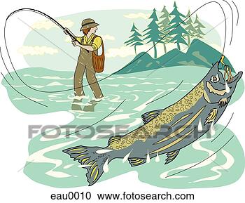 Stock Illustration - a pictorial representation 
of a man fly fishing. 
fotosearch - search 
clipart, illustration, 
drawings and vector 
eps graphics images