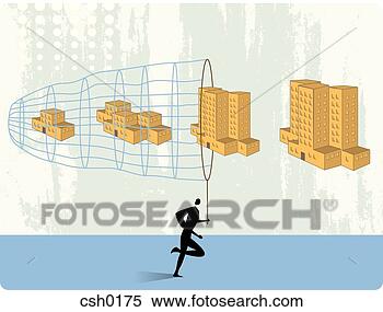 Stock Illustration - a man acquiring 
companies of various 
sizes with a net. 
fotosearch - search 
clipart, illustration, 
drawings and vector 
eps graphics images