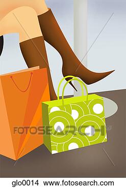 Stock Illustration - shopping bags 
on the floor beside 
a woman. fotosearch 
- search clipart, 
illustration, 
drawings and vector 
eps graphics images