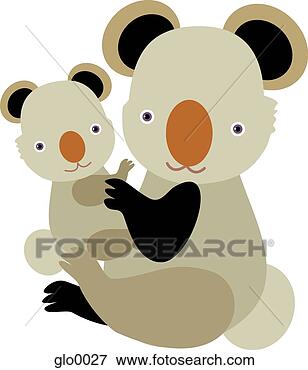 Stock Illustration - a mother and child 
pair of koala 
bears. fotosearch 
- search clipart, 
illustration, 
drawings and vector 
eps graphics images