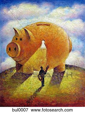 Arquivos de Ilustração - segurando,  tecla, 
 enorme,  piggy, 
 banco. fotosearch 
- busca de ilustrações 
clipeart e desenhos
