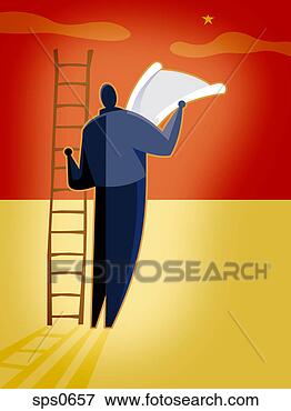 Stock Illustration - a man figuring 
out how to reach 
a star in the 
sky. fotosearch 
- search clipart, 
illustration, 
drawings and vector 
eps graphics images