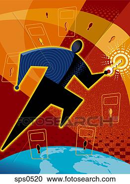 Stock Illustration - a man having the 
access key. fotosearch 
- search clipart, 
illustration, 
drawings and vector 
eps graphics images