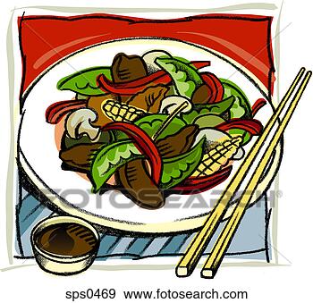 Stock Illustration - an asian stir 
fry dish. fotosearch 
- search clipart, 
illustration, 
drawings and vector 
eps graphics images