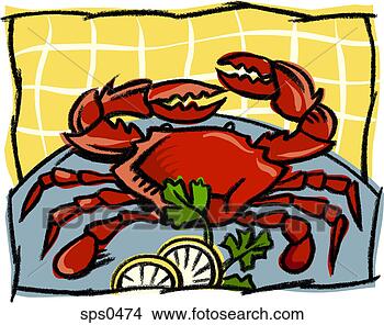 Stock Illustration - a dish of crab. 
fotosearch - search 
clipart, illustration, 
drawings and vector 
eps graphics images