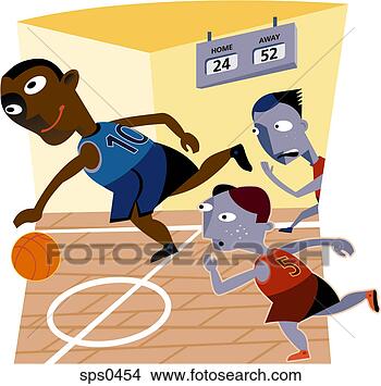 Stock Illustration - a basketball game 
in progress. fotosearch 
- search clipart, 
illustration, 
drawings and vector 
eps graphics images