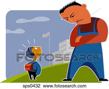 Clip Art - a little schoolboy 
being confronted 
by a big bully. 
fotosearch - search 
clipart, illustration, 
drawings and vector 
eps graphics images