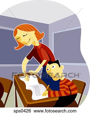 Stock Illustration - a teacher helping 
her student in 
the classroom. 
fotosearch - search 
clipart, illustration, 
drawings and vector 
eps graphics images