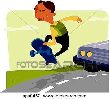 Clip Art - a young boy skateboarding 
on the street. 
fotosearch - search 
clipart, illustration, 
drawings and vector 
eps graphics images