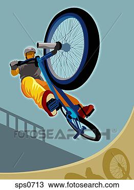 Drawing - an illustration 
of a bmx rider. 
fotosearch - search 
clipart, illustration, 
drawings and vector 
eps graphics images