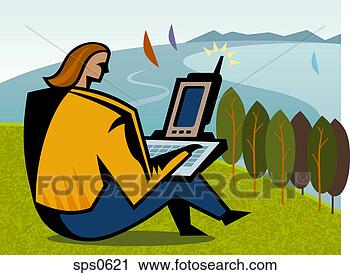 Clipart - a businessswoman 
communicating 
via pda. fotosearch 
- search clipart, 
illustration, 
drawings and vector 
eps graphics images