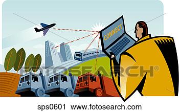 Clipart - a man using a 
laptop computer 
to do freight 
busines online. 
fotosearch - search 
clipart, illustration, 
drawings and vector 
eps graphics images